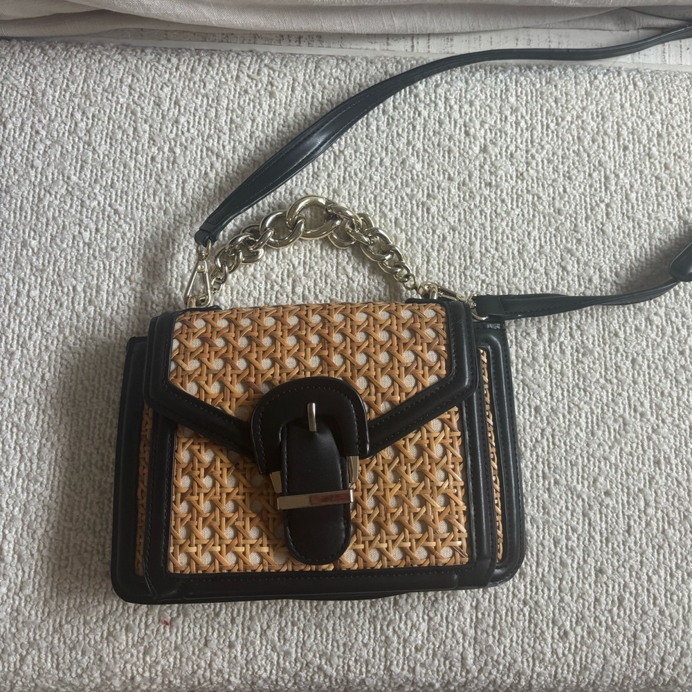 Zara Rattan cross body purse
